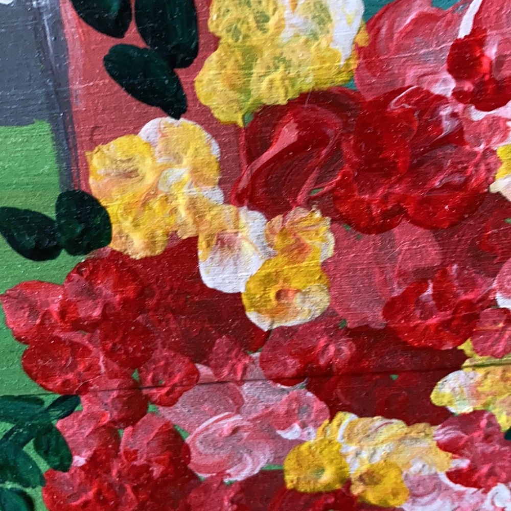 PICK JOY handmade painting on wood farmhouse floral pickup truck made by me - Picture 14 of 16